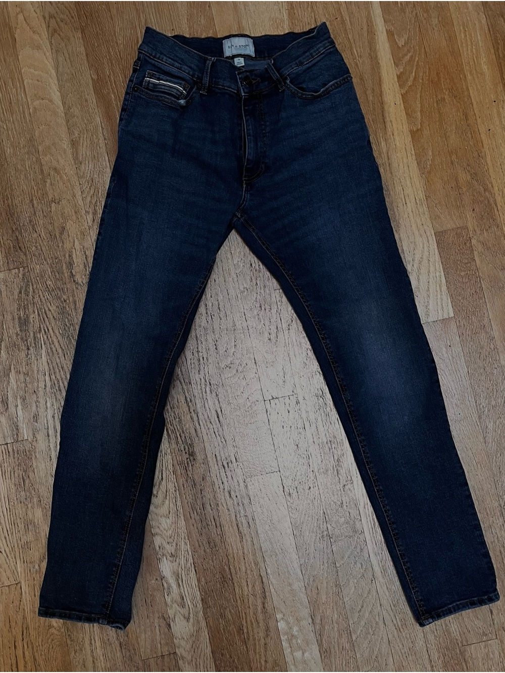 Sun & Stone Men’s Dark Blue Slim Jeans (Waist 29)